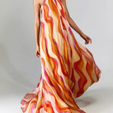 Marlyn - Vestido Maxi Sin Espalda con Cuello Halter