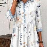 Elvienne | Vestido Maxi Fresco con Estampado y Cuello