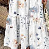 Elvienne | Vestido Maxi Fresco con Estampado y Cuello