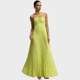 Rosalía Vestido Plisado Sin Tirantes