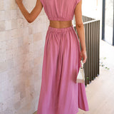 Quincy | Vestido Midi con Corte y Bolsillos