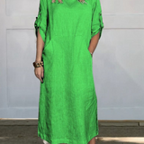 Mia™ - Vestido de Lino Sencillo y Cómodo con Bolsillos