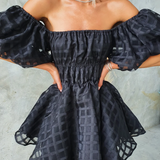 Evie - Vestido Mini de Manga Abullonada