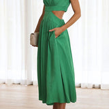 Quincy | Vestido Midi con Corte y Bolsillos