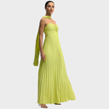 Rosalía Vestido Plisado Sin Tirantes