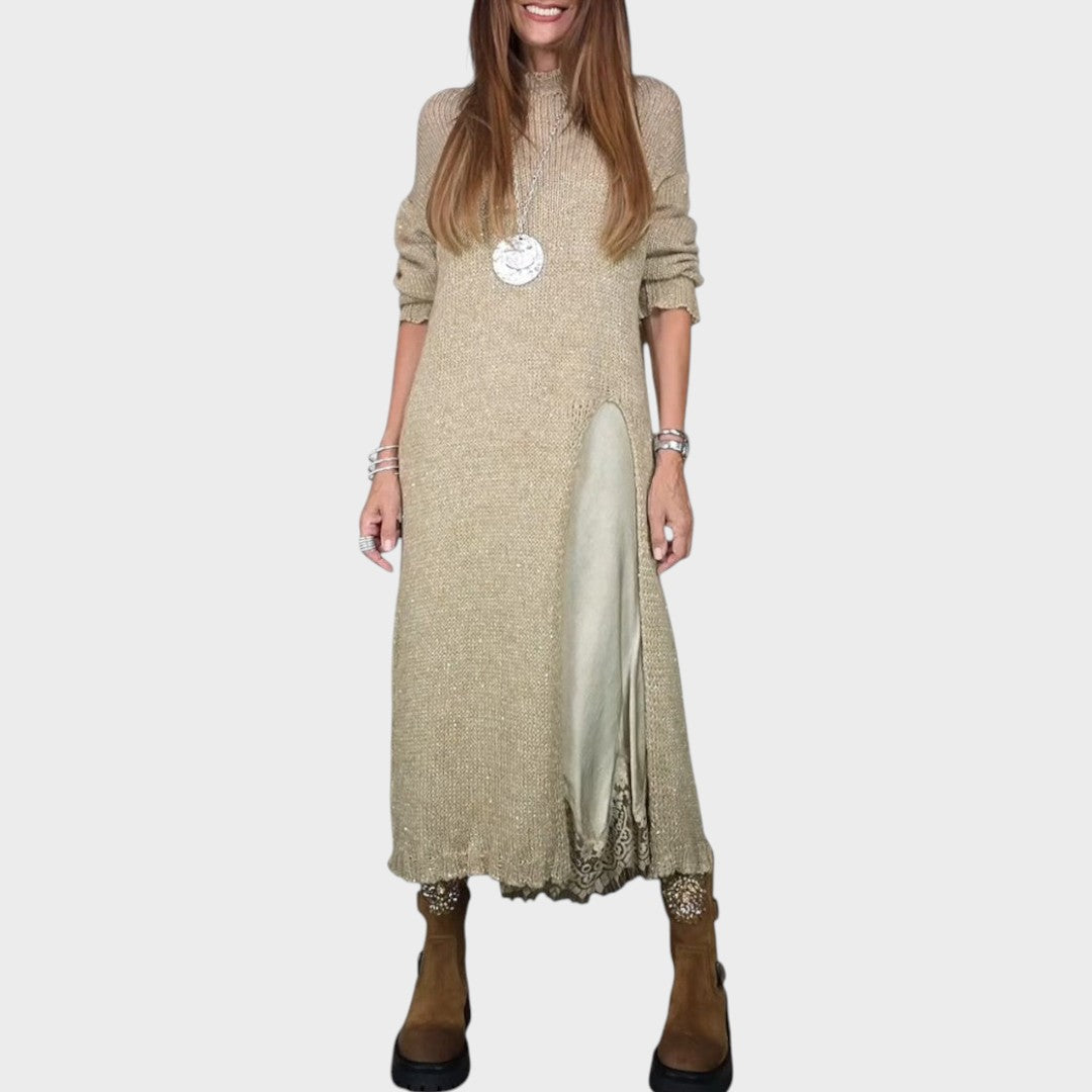 Vega Conjunto de Jersey y Vestido de Estilo Lencería