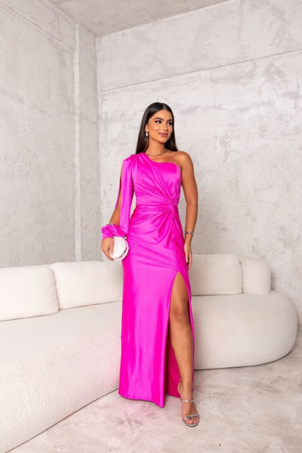Zarra – Vestido Maxi Elegante de Un Hombro