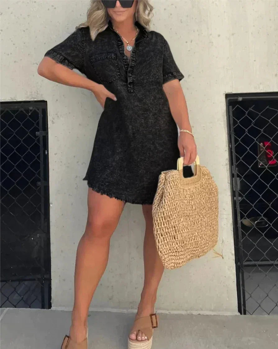 Vera - Vestido Camisero de Denim