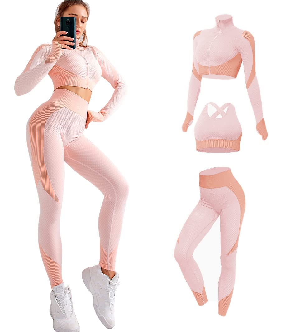 Conjunto de deporte sin costuras (3 piezas)