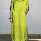 Mia™ - Vestido de Lino Sencillo y Cómodo con Bolsillos