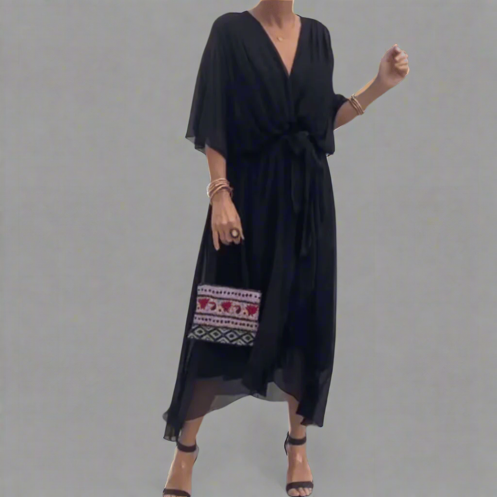 Dorselinde | Vestido Maxi Elegante con Escote Femenino