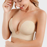 Sujetador push-up sin tirantes con escote profundo