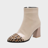 Diva - Botas de Charol con Estampado de Leopardo