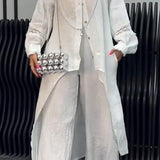 Conjunto de Top y Pantalones de Manga Larga con Dobladillo Irregular