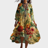 Sophie Vestido Boho Vintage Floral Cuello en V