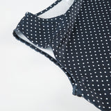 Vestido Mini Sin Mangas con Lunares para Mujer con Cintura Ajustada