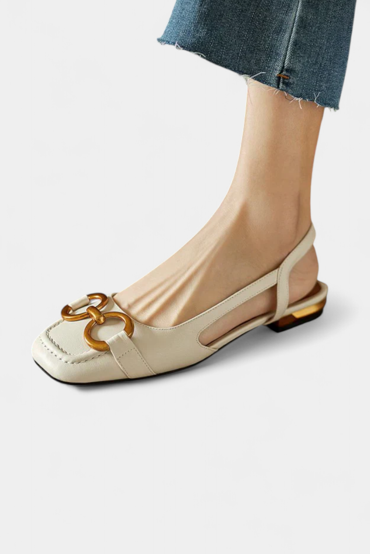 Alma Mocasines Slingback con Punta Cuadrada