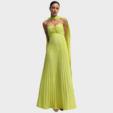 Rosalía Vestido Plisado Sin Tirantes