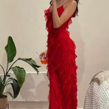 Zara - Vestido Maxi con Volantes