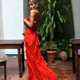 Zara - Vestido Maxi con Volantes