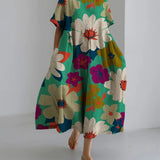 Yvette - Vestido Midi Floral Suelto y Cómodo