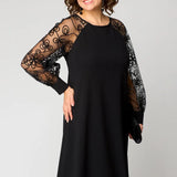 Elara - Vestido con Mangas de Encaje