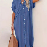 Samira-Vestido camisa con bolsillos fijos