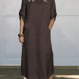 Mia™ - Vestido de Lino Sencillo y Cómodo con Bolsillos