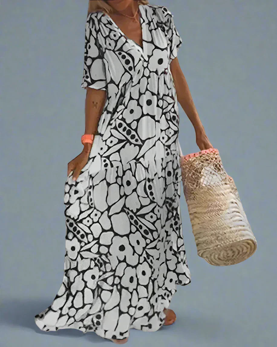 Hannelore | Vestido de Verano con Corte Elegante y Patrón Gráfico