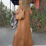 Brynn - Vestido Maxi de Algodón y Lino con Corte Halter para Mujeres