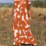 Sarinya - Vestido Impreso Con Escote en V