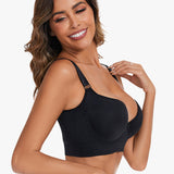 Yack Saint® Sujetador de cobertura total – Espalda lisa y máxima sujeción en negro