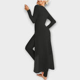 Conjunto Lounge de Punto Acanalado con Túnica de Escote en V