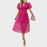 Isla Vestido de Encaje con Mangas Acampanadas
