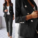Traje Doble Abotonado para Mujeres – Blazer a Medida y Pantalones Elegantes