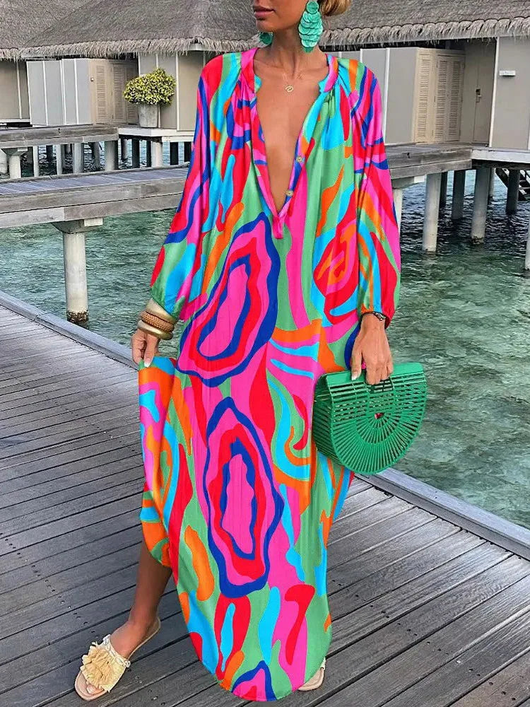Bea - Vestido Maxi de Cuello en V
