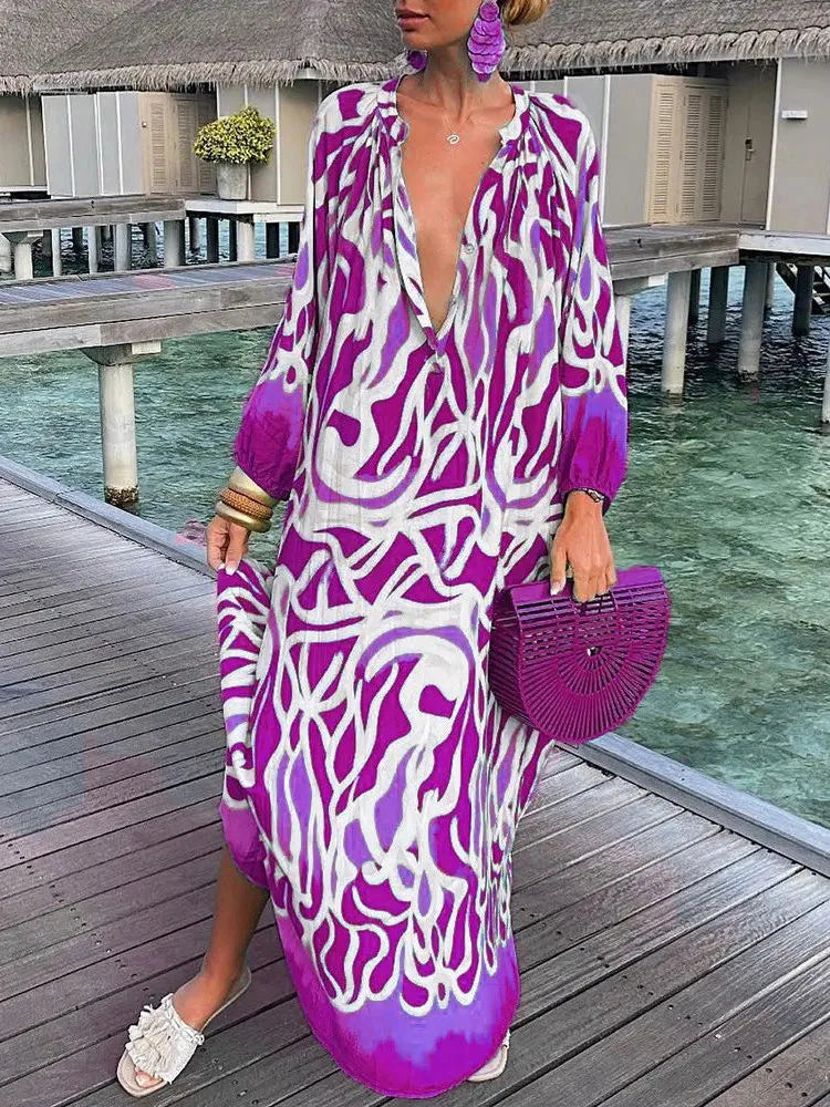 Bea - Vestido Maxi de Cuello en V