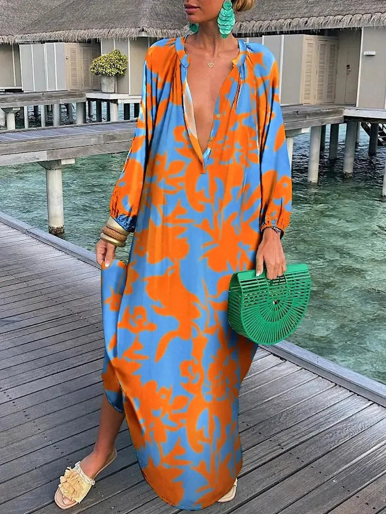 Bea - Vestido Maxi de Cuello en V
