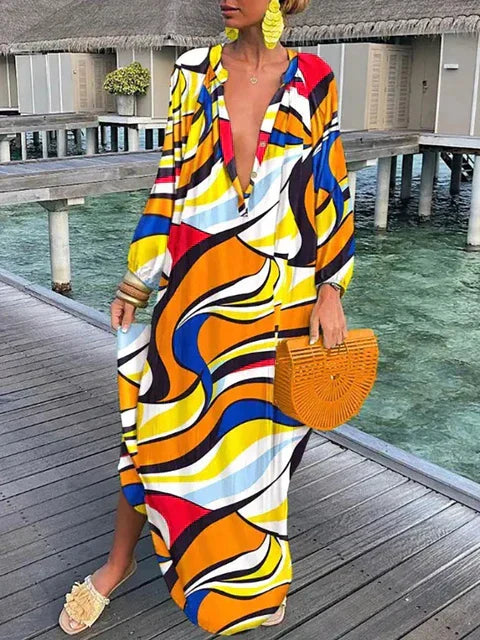 Bea - Vestido Maxi de Cuello en V