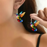 Precioso collar con colibrí y pendientes de regalo