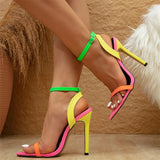 Georgina® | Colorful High Heel Sandals With Neon Straps