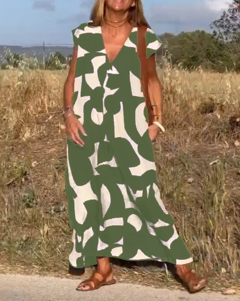 Sarinya - Vestido Impreso Con Escote en V