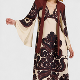 Maritza Vestido con Estampado de Grenadilla y Cuello Alto