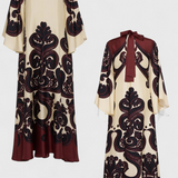 Maritza Vestido con Estampado de Grenadilla y Cuello Alto