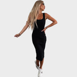 Karin Conjunto de Vestido Midi Y Chaqueta Bomber De Canalé