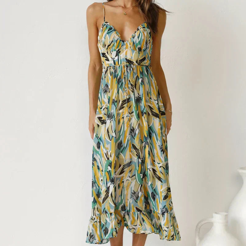 Clara - Vestido Maxi Impreso Elegante