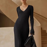 Maxi - Vestido Maxi Largo de Punto