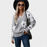 Elisa - Elegante jersey floral con cuello en V
