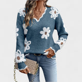 Elisa - Elegante jersey floral con cuello en V