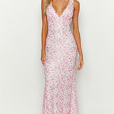 Farida - Vestido Maxi de Encaje Rosa